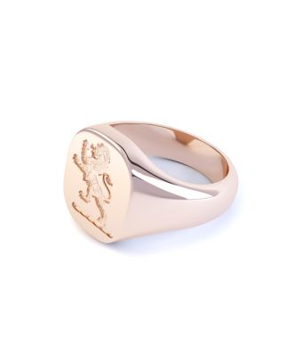 18ct Rose Gold Cushion Heavy Weight Signet Ring