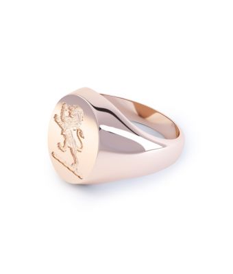 18ct Rose Gold Oxford Oval Heavy Weight Signet Ring