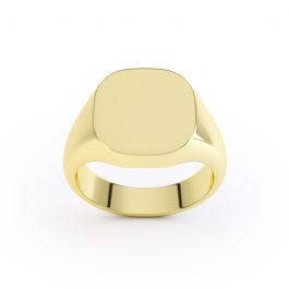 Ladies Gold Signet Ring Solid 9ct Yellow Gold Cushion Sizes K Q Handmade 