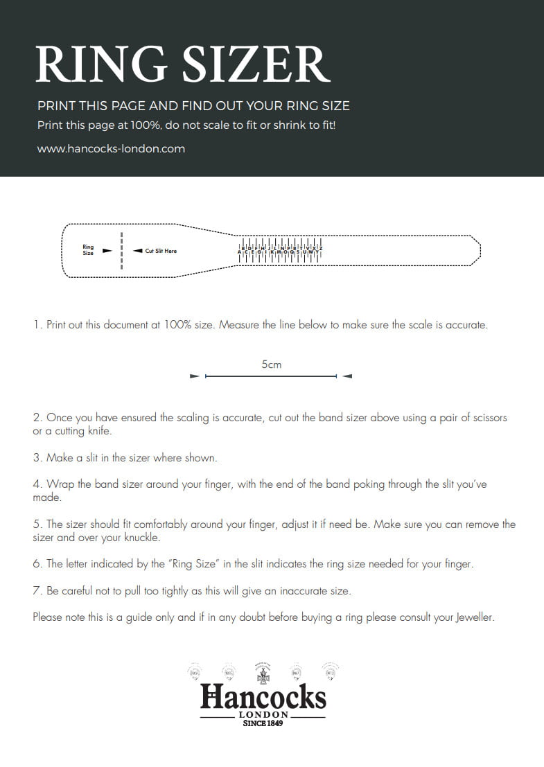 Cut Out Ring Size Chart Pdf